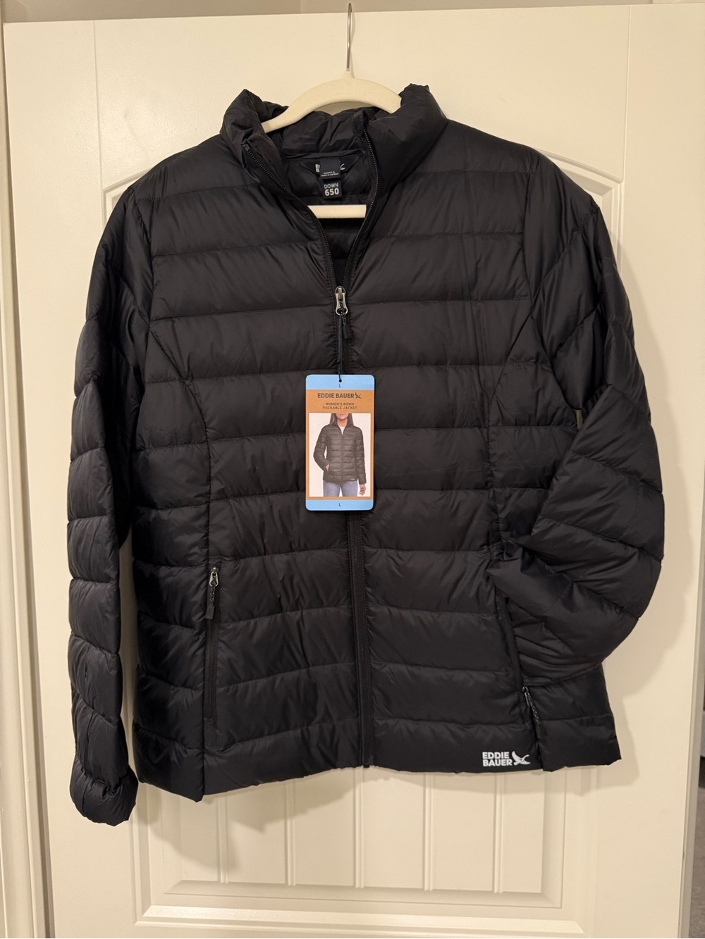 Eddie Bauer Black Quilted Packable Puffer Jacket